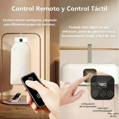 Secadora Portátil con Luz UV - Secado Rápido, Silencioso y Plegable